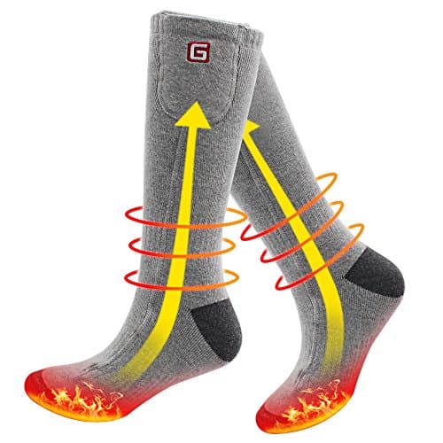 Danitymuse Grey Rechargeable Battery Heated Socks Kit as a Gift for Unisex Parents Adults in Cold Winter to Keep Warm Compression Winter Socks