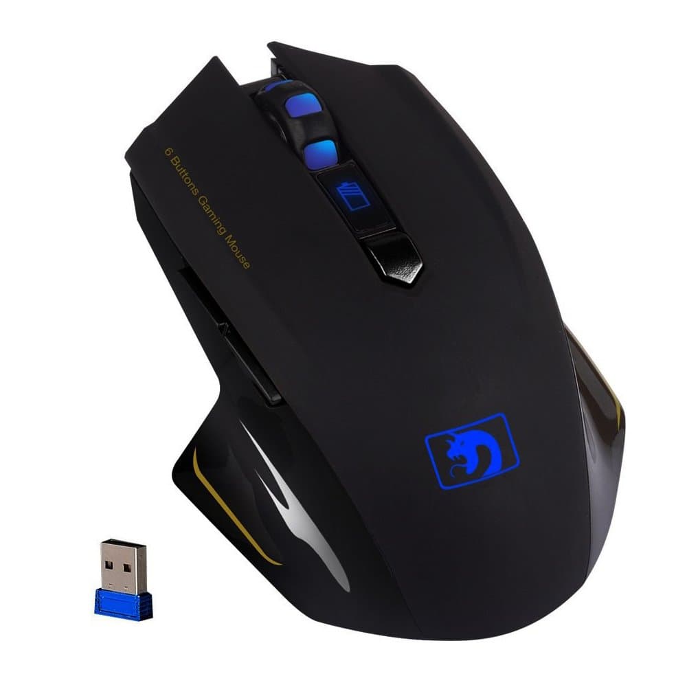 XINMENG M280 2.4G Wireless Portable Mobile Gaming Mouse Optical Mice with USB Receiver, Avago A2080 Chip,2400 DPI,6 Buttons