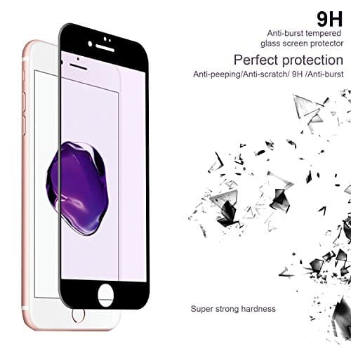 Iphone 7 Screen Protector Toptrade , Ultra Clear Thin UV Resistant Anti Scratch - Tempered Glass Screen Protector for iphone7 (Black)
