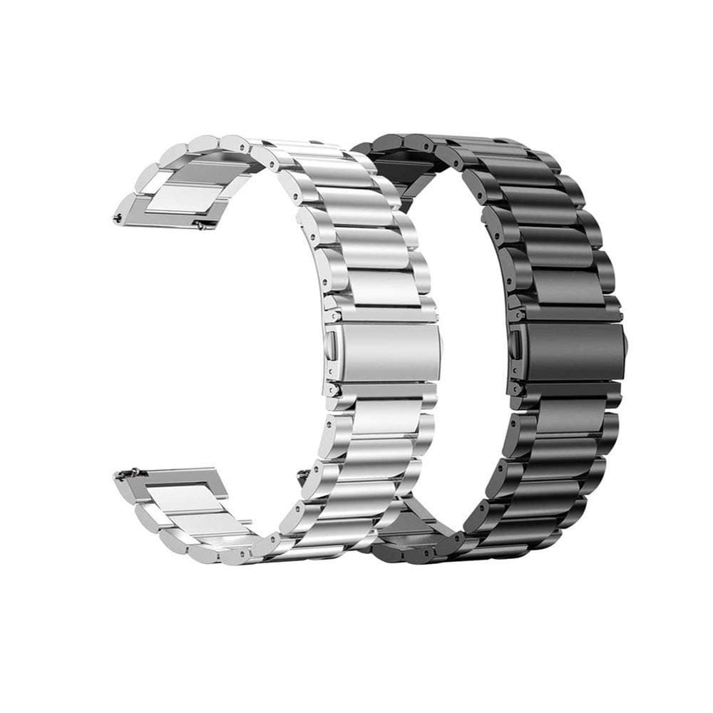 Acestar Compatible with Galaxy Watch Active 40mm Bands Active2 44mm Band 20mm Solid Stainless Steel Strap for Samsung Galaxy Watch Active 2 SM-R500 (Black+Sliver)