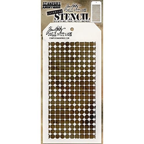Art Gone Wild Tim Holtz Grid Dot Stencil, Synthetic Material, 28.4 x 11.4 x 0.1 cm