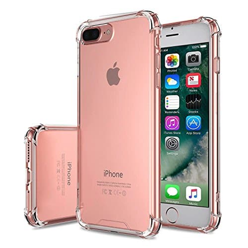 iPhone 7 Plus Case,Guyshero Soft TPU with Air Cushion Technology for Apple iphone 7 Plus 5.5 Inch, Transparent Hard PC Back TPU Gel Shock Absorption Bumper Around Crystal Clear