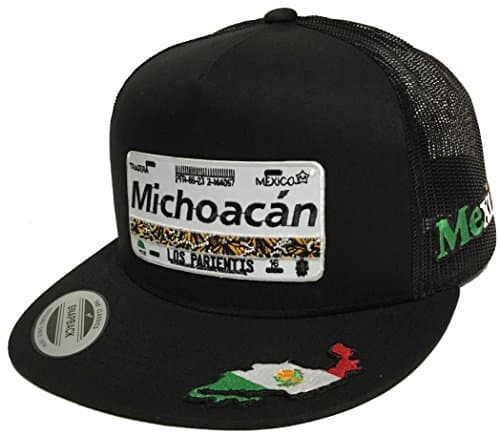 Placa De Michoacan 3 Logos Hat Black Mesh Snapback