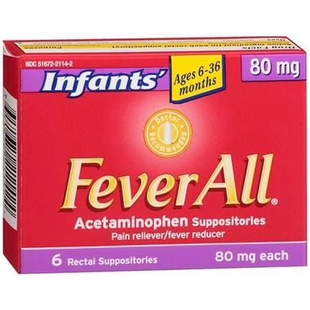 FeverAll Infant Suppositories 80mg - 3PC