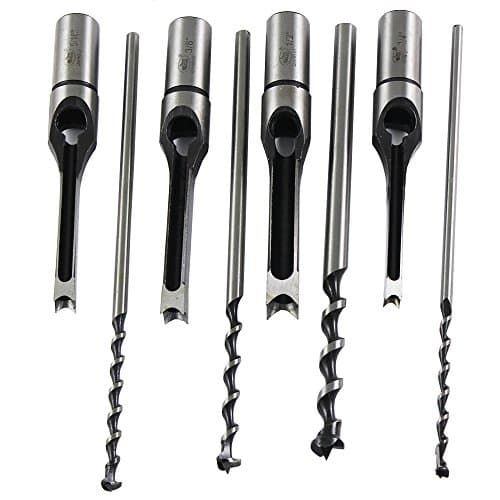 1/4-to-1/2 Inch Woodworking Square Hole Drill Bit Set Mortising Chisel,4 pieces in pack