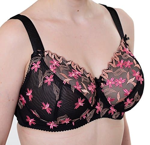 Plus Size Bras for Women Large Bust Full Figure Support Underwired Black Pink