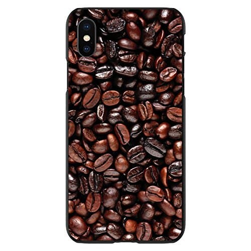 DistinctInk Case for iPhone X/XS (NOT Max) - Custom Ultra Slim Thin Hard Black Plastic Cover - Dark Brown Coffee Beans