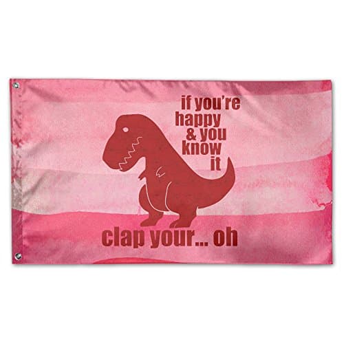 Clap Your Oh Sad T-Rex Large 3 X 5 Feet Officially Licensed Flags 3-Feet By 5-Feet