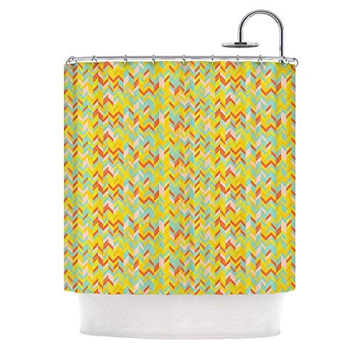 Flaun Allison Soupcoff Chevron Pop Yellow Pattern Shower Curtain,