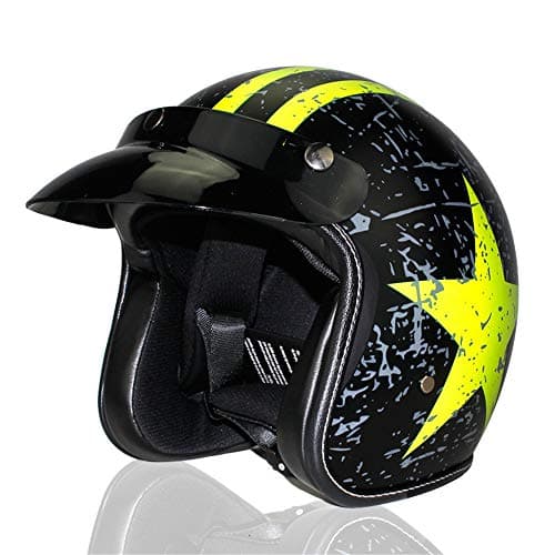 Lavacraft Vintage Helmet, Open Face Half Helmets Motorcycle Biker Cruiser Scooter Touring,Impact-Resistant and Anti-Penetration DOT
