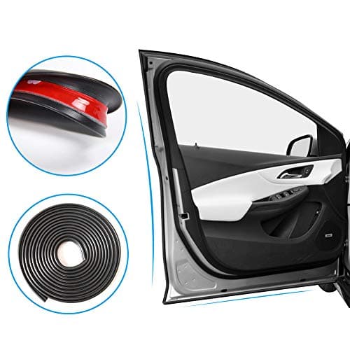 TekkPerry Car Door Edge Guards, 16Ft (5M) U-Shape Rubber Seal Protector Guard Strip Car Door Trim Edge Protector Guard Seal Strips with 3M Adhesive Tape Fit for Most Car (Black)