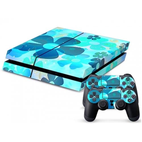 BLUE FLOWER SKIN STICKER FOR SONT PS4 AND CONTROLLER