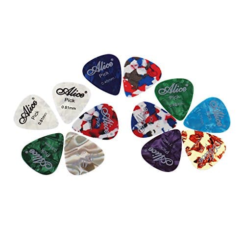 Oligex£¨TM) 12pcs/set Alice AP-12A 0.46mm-0.81mm Guitar Picks Plectrums Celluloid Guitar Picks Suitable for Guitar Bass Ukelele