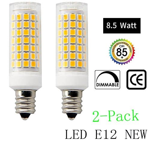 2018 new bulbs 88 LEDs,E12 LED Bulbs 8.5W, 75 Watt Equivalent, LED Candelabra Bulb, Warm White3000K LED Chandelier Bulbs,Base E12 Dimmable (Pack of 2)