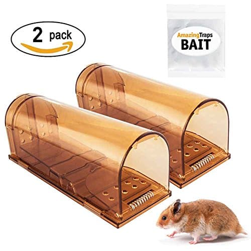 The Amazing Smart Mouse Trap w/Starter Bait - Humane Live Cage Catches Rats, Mice, Hamsters, and Other Small Rodents (Set of 2)