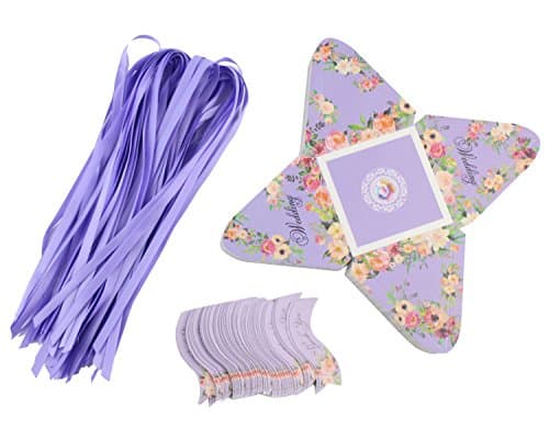 Willcome 50Pcs European Style DIY Wedding Double-sided Triangle Pyramid Candy Gift Boxes with Ribbon for Wedding Favor Birthday Shower Party Decor