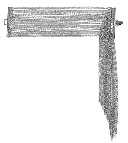 Modern multi chain gold bracelet with fringe (SILVER)