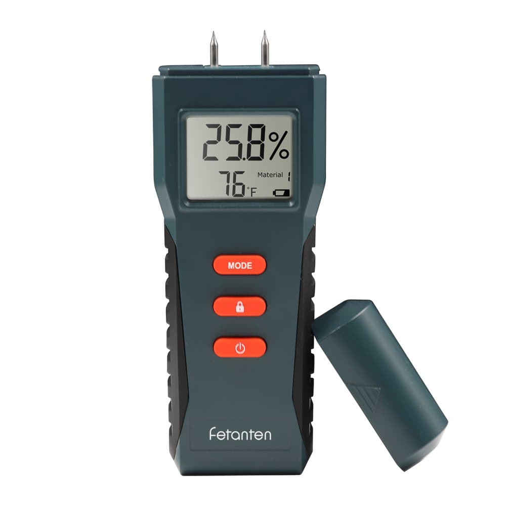 Wood Moisture Meter, Digital LCD Moisture, Handheld Moisture Detector with 2 Spare Sensor Pins for Wood, Walls, Concrete, Plaster, Cement