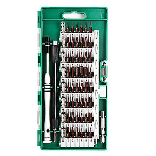 Precision Screwdriver Set 60 In 1 S2 Steel Driver Kit with 56 Bits Magnetic Screws &amp; Flexible Shaft Electronics Repair Tools Kit for iPhone, Tablet, Macbook, Xbox, PC, Game Console, Watches (Green)