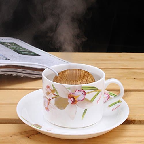 LONSUN USB mini air humidifier, with night light, for destktop, mute,[No water automatically stops working] (Wood color)