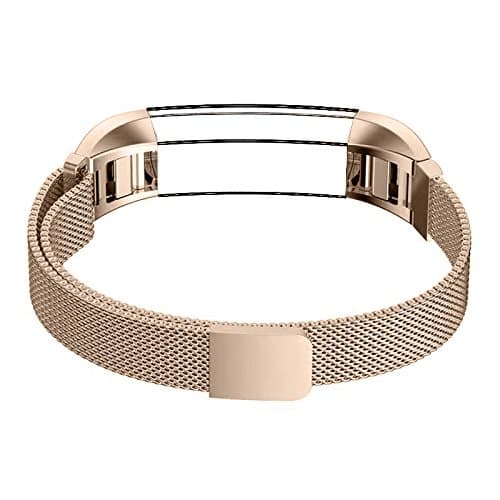 Fitbit Alta &amp; Alta HR Bands (5.5" - 8.7"), Tecson Stainless Steel Milanese Loop Replacement Bracelet Strap with Unique Magnet Lock for Fitbit Alta HR &amp; Fitbit Alta, Champagne Gold
