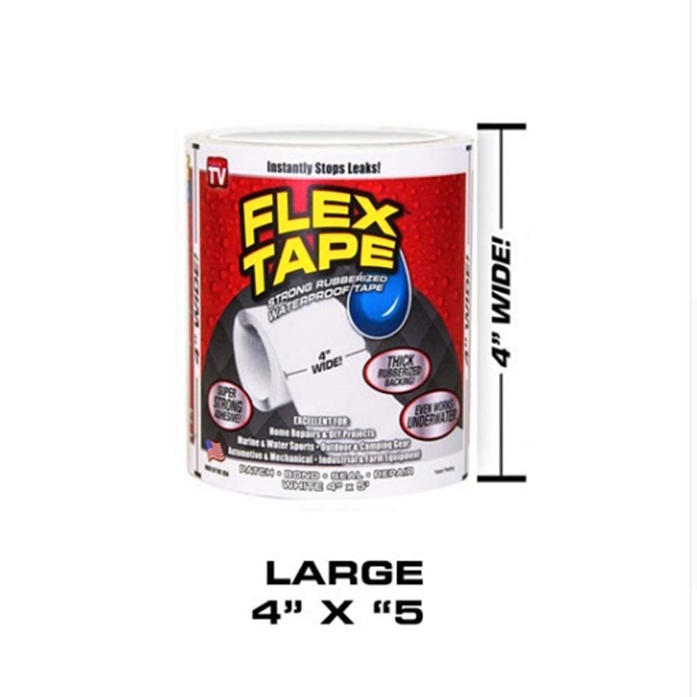 Pro Flex All Weather Patch and Shield Repair Tape,Silicone Waterproof Sealing Tape Bonding Rescue Self Fusing Tape, 154cm Length x 10cm Width (White)