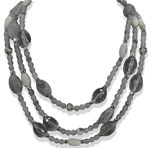XS Accessories Iridescent Gray Multi-Layered Necklace