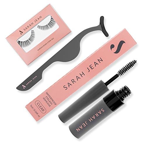 False Eyelashes Set With Clear Glue With Mascara-Style Brush For Easy Application, Lash Tweezers &amp; Full Black Reusable Eyelashes Style SJ002