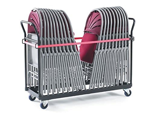 The Workplace Depot Storage Trolley for Transporting By-Fold Chairs 24x2600 Series in Black - 1050x1530x690 mm