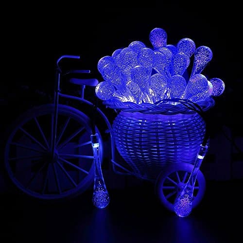 New Blue White Color 30Led LED Solar Water Drop String Light For Christmas Party Garden Tree Decorative LA set035