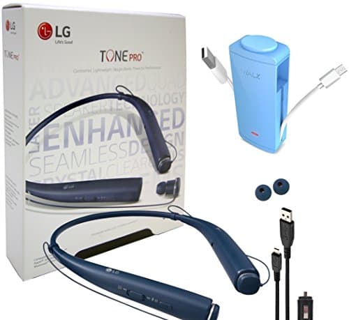 LG Tone 780 Blue - Bluetooth Wireless Stereo Headset with Car Charger, Ear Gels, iWalk 2100mAh Battery Pack (Certified Refurbished)