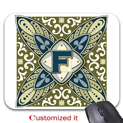 Intaglio Letter F Mouse Pad Stylish Office Computer Accessory 9.86 x 7.86in