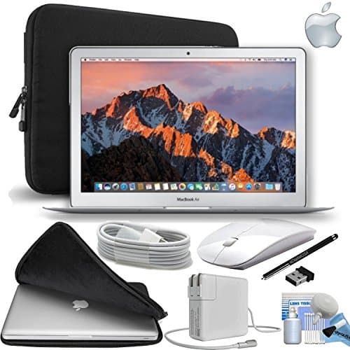 Apple MacBook Air 13.3″ 128GB SSD Notebook Laptop [Mid-2017 - Newest Version] Gift Bundle with Fitted Carrying Case, White Wireless Mouse,eDigitalUSA Stylus and more...
