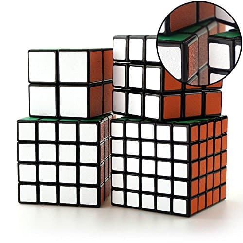INIL Black Cube Puzzle Bundle Pack,2x2x2,3x3x3,4x4x4,5x5x5 Set,Speed Cube Collection，Professional game supplies