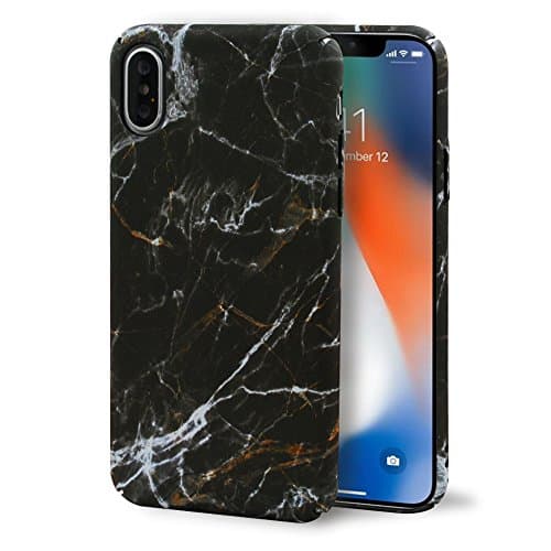 iPhone X Case,CLOUDS Gold White Marble Smooth Premium Durable Hard PC Cool case with a free screen protector