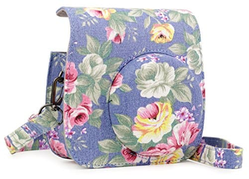 Durac Cotton Canvas Case for Fujifilm Instax Mini 9 / Mini 8 / Mini 8+ Instant Film Camera W/Removable Strap