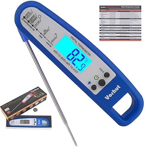 Vorhut VMT-2 BBQ Thermometer - Digital Instant Read Barbeque Meat Thermometer with Long Probe,Magnet,Backlit,For Kitchen&amp;Outdoor Cooking,Baking,Grilling,BBQ,Steak,Food.In Elegant Gift Box (Blue)
