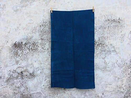 Double layers Cotton Soft Indigo Scarf - Shibori dyed Solid Indigo Blue Unisex Scarf - Hand dyed/Natural indigo Plant dyes
