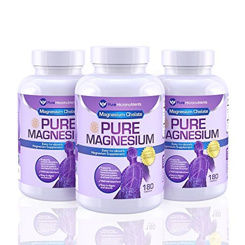 Magnesium Supplements, 200mg, 180ct - Mega 3-Pack - Pure Micronutrients