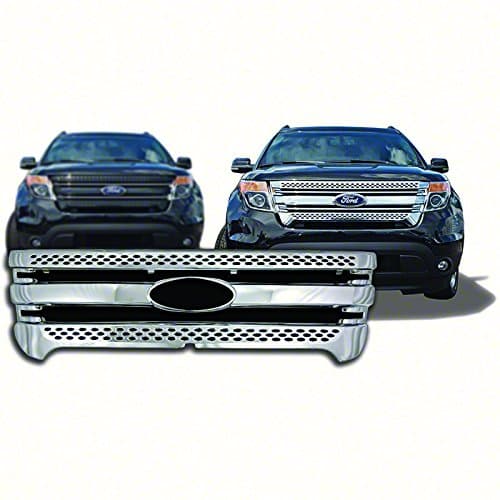 Premium OEM Style Chrome Grille Overlay Insert for 2011-2015 Ford Explorer All Exc. Sport Trac