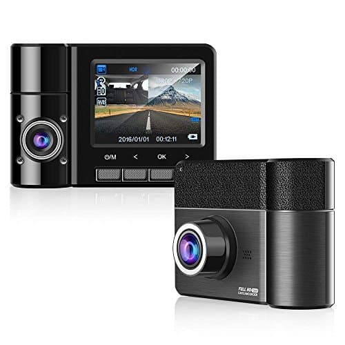 Mucrow Dash Cam Dual Cameras for Car, 2.3" LCD HD 1080P Car Camera with WDR Night Vision Dashboard Camera Recorder Front and Rear Camera with 170°Wide Angle Lens, G-Sensor, Loop Recording