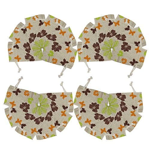 24pcs 2.75x4 Inch Double Drawstring Linen Jute Cloth Sack Muslin Bags Jewelry Pouch Sachet Souvenir Reusable Bag Gift Bags Rosebush Pattern