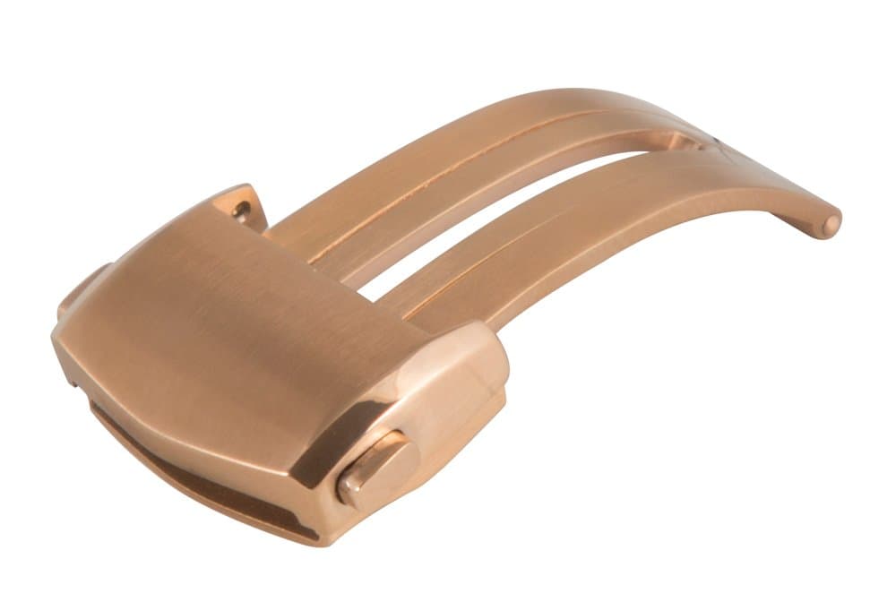 18mm INOX Brushed Rose Gold Finish Locking Adjustable Deployment Buckle Clasp BKL200R18mm