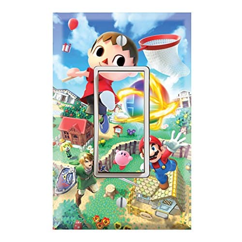 Single Rocker Wall Switch/Outlet Cover Plate Decor Wallplate - Super Smash Bros Mario Animal Crossing Zelda Kirby