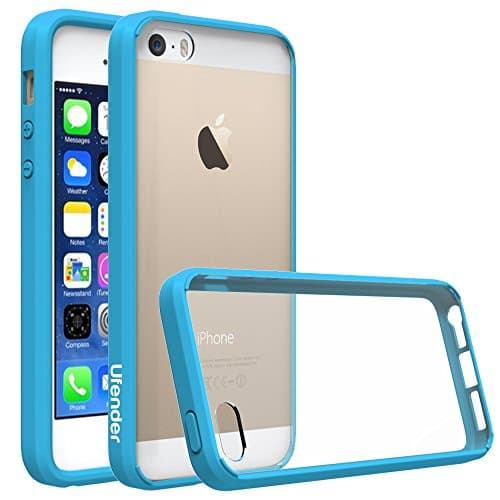 Ufender Cell Phone Case for iPhone SE/5S/5 - Ultra Slim Fit, Clear Back, Sky Blue TPU Bumper - Comapatibel with iPhone 5S 5 SE - Retail Packaging - CLEAR SKY BLUE