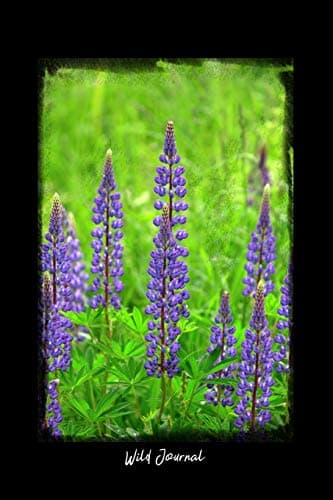 Wild Journal: Dot Grid Journal - Wild Lupine Flowers Garden Fresh Bloom Blossom - black Dotted Diary, Planner, Gratitude, Writing, Travel, Goal, Bullet Notebook - 6x9 120 pages