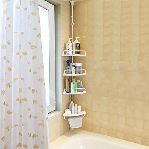 EdenHome 4 Tier Bathroom Corner Standing Multipurpose Rack Shampoo Soap Storage Shelf