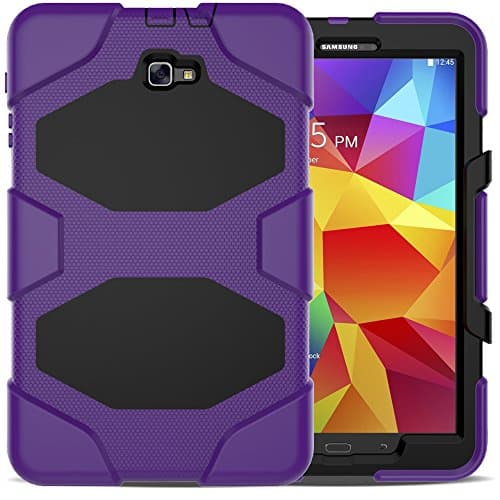 Samsung Galaxy Tab A 7.0 Case (SM-T280),3in1 Heavy Duty Shockproof Armour Hybrid High Impact Resistant Defensive Full Body Protective Cover with Built-in Screen Protector and Kickstand (Purple)