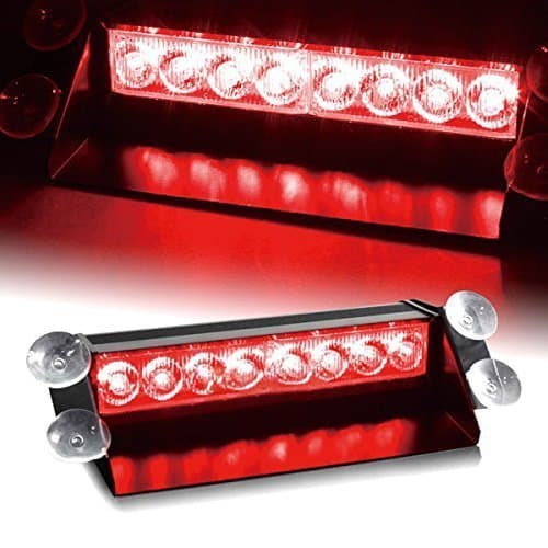 Red/red 8led Car Truck Dash Strobe Flash Light Emergency Police Warning 3 Modes