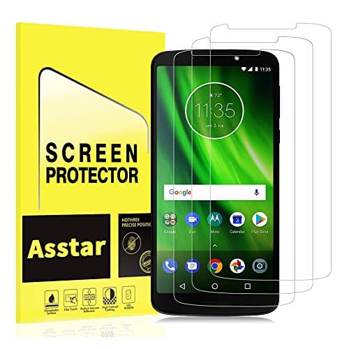 [3 Pack] Moto G6 Play Screen Protector, Asstar 9H Hardness Ultra Clear Anti-Scratch Anti-Fingerprint Bubble Free Case Friendly Tempered Glass Screen Protector for Motorola Moto G6 Play